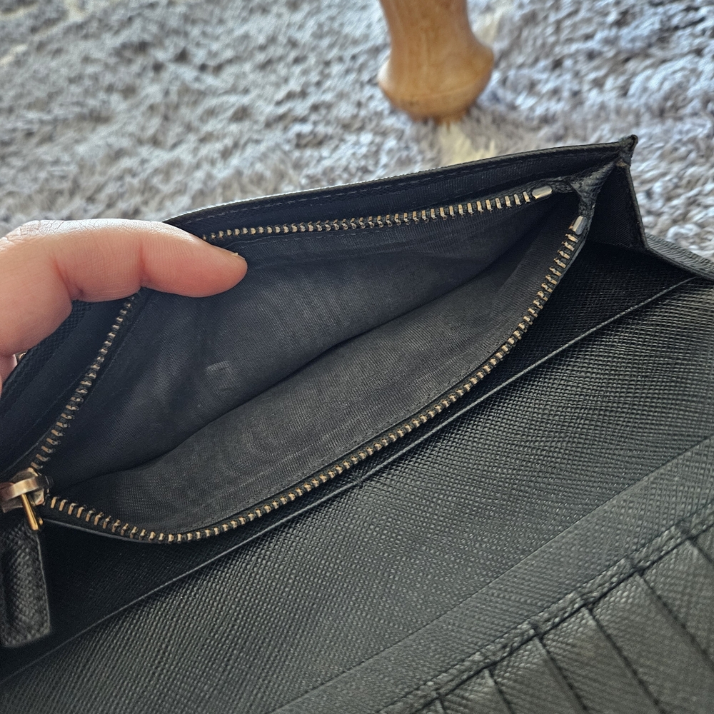 Prada Black Saffiano Leather Long Wallet - Picture 7 of 10